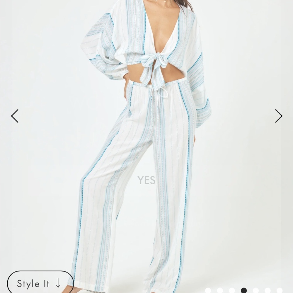 L*Space Reese Top and Lily Pants Set size Small Island Dreams